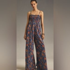 Anthropologie Hutch Blue floral jumpsuit Size XS,NWOT